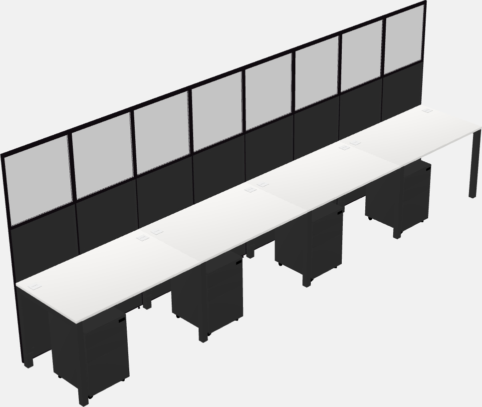 Cubículo rectangular compartido