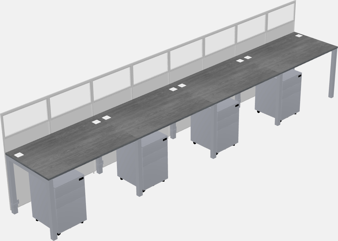 Cubículo rectangular compartido