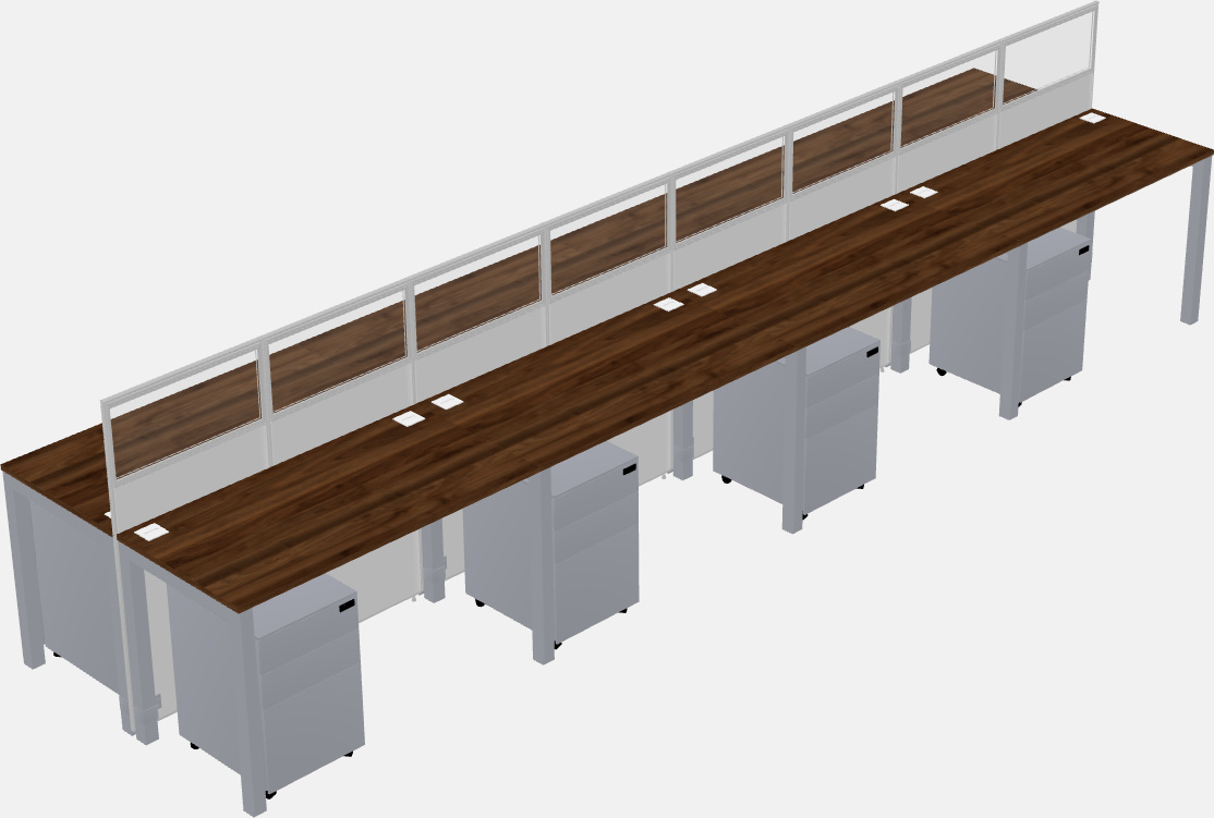 Cubículo rectangular compartido