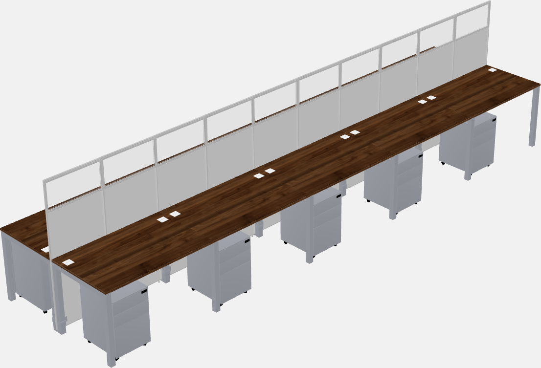 Cubículo rectangular compartido