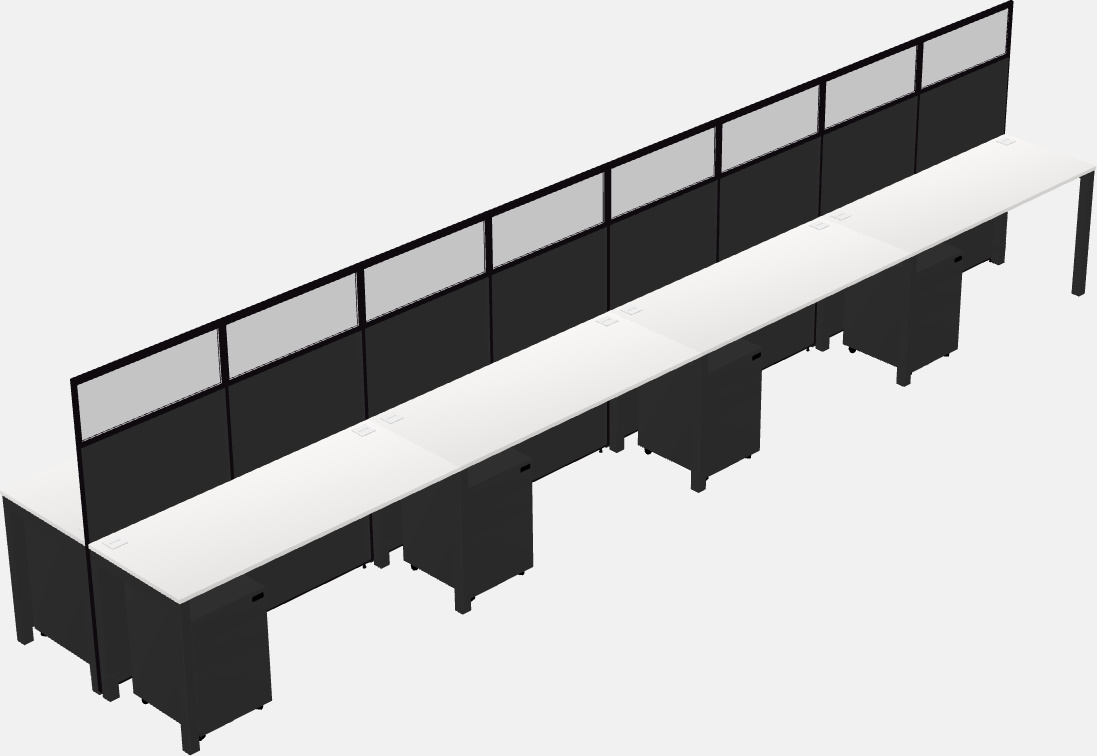 Cubículo rectangular compartido