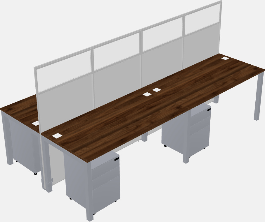 Cubículo rectangular compartido