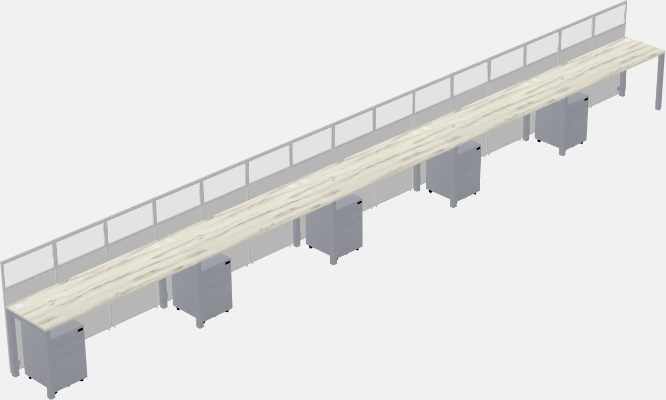 Cubículo rectangular compartido