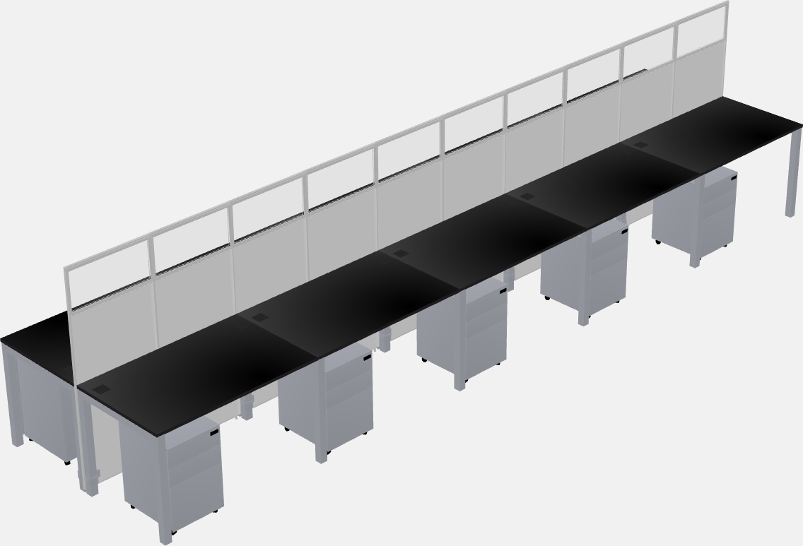 Shared rectangular cubicle