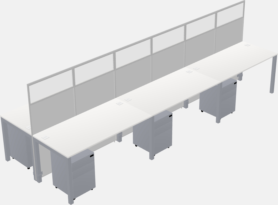 Cubículo rectangular compartido