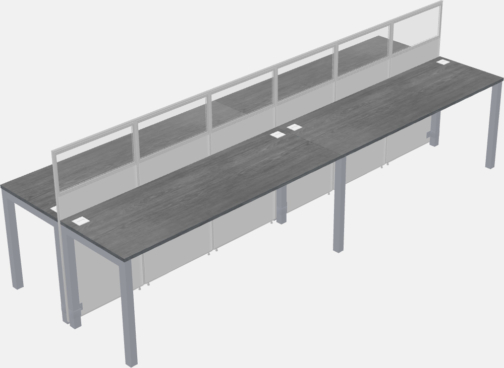 Cubículo rectangular compartido