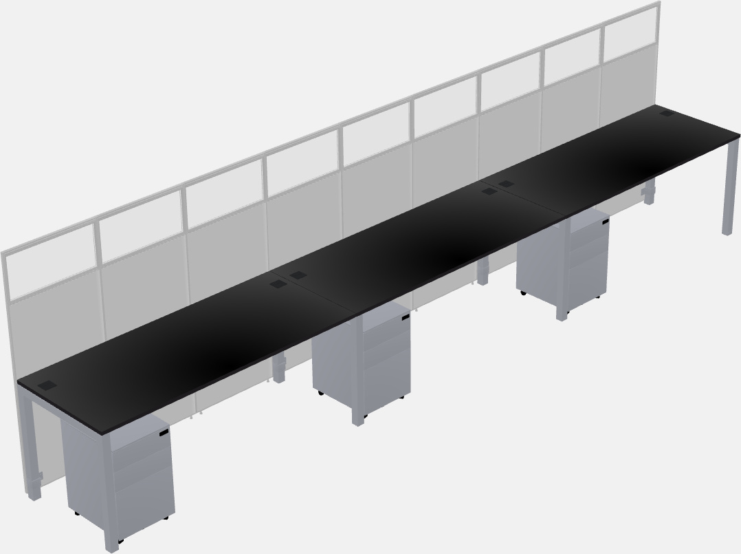 Shared rectangular cubicle