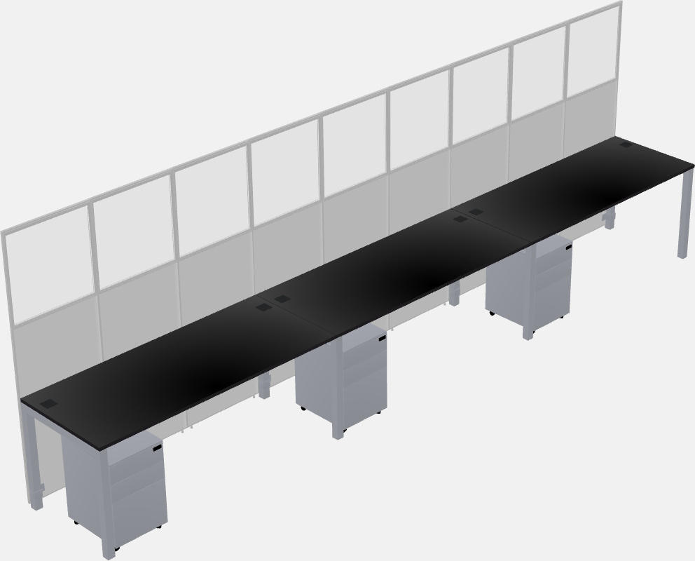 Cubículo rectangular compartido