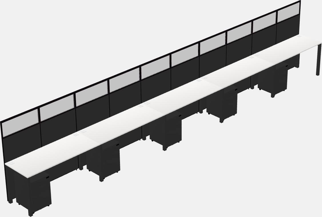 Cubículo rectangular compartido