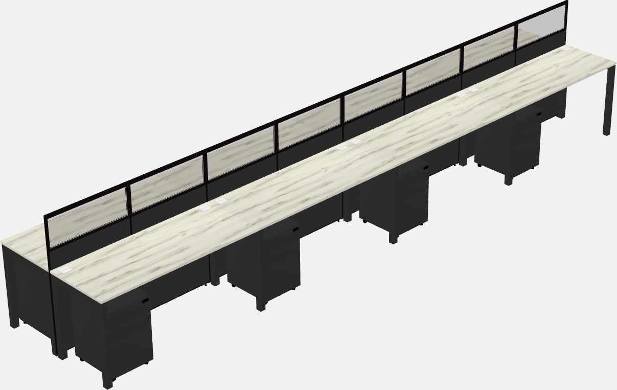 Cubículo rectangular compartido