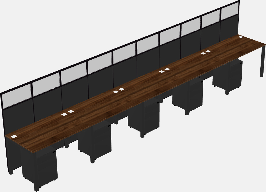 Cubículo rectangular compartido