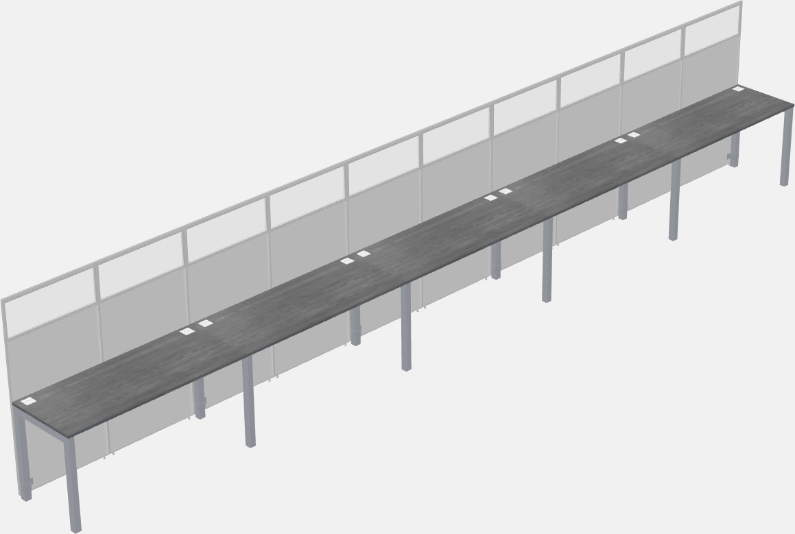 Cubículo rectangular compartido