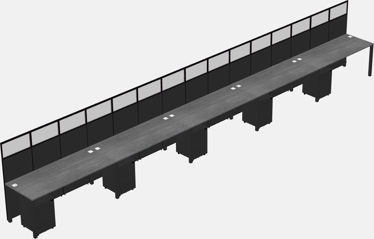 Shared rectangular cubicle