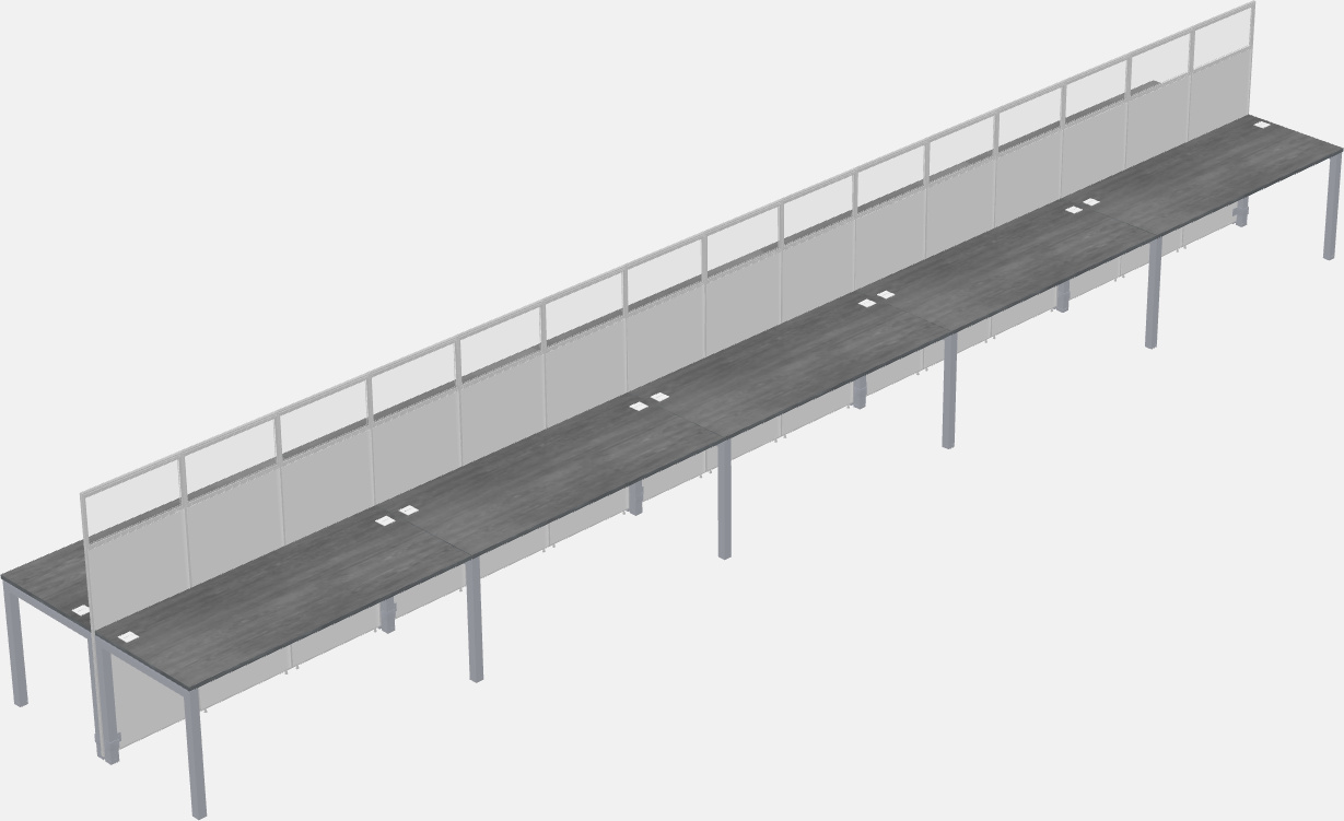 Cubículo rectangular compartido