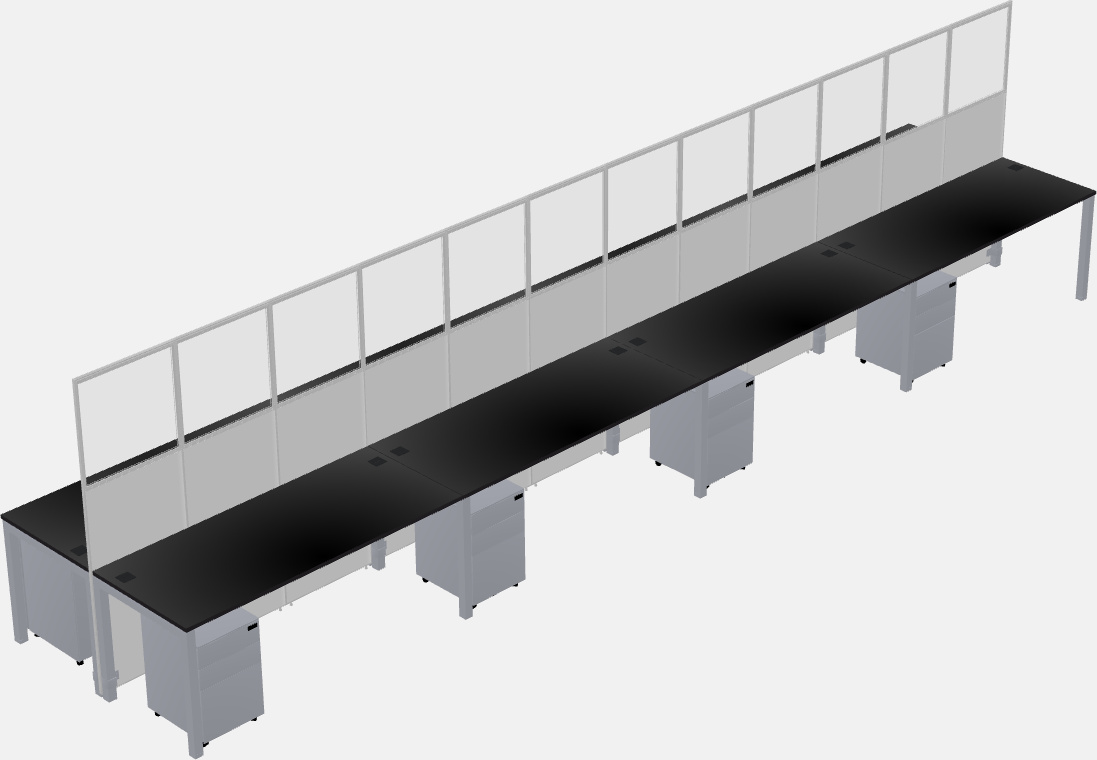 Cubículo rectangular compartido