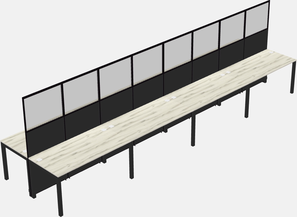 Cubículo rectangular compartido