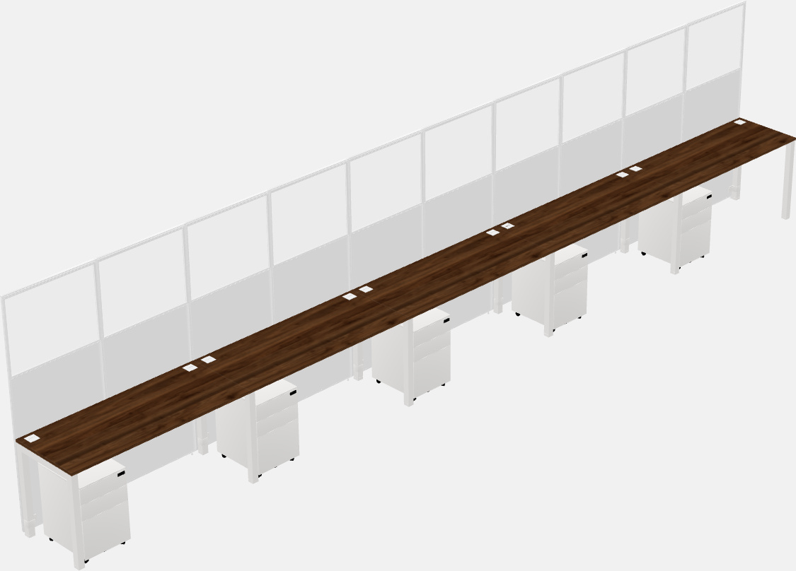 Cubículo rectangular compartido