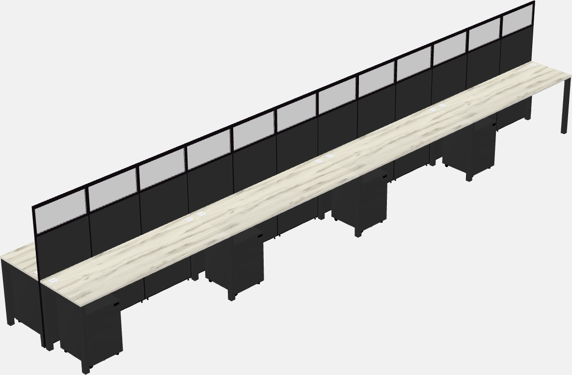 Shared rectangular cubicle