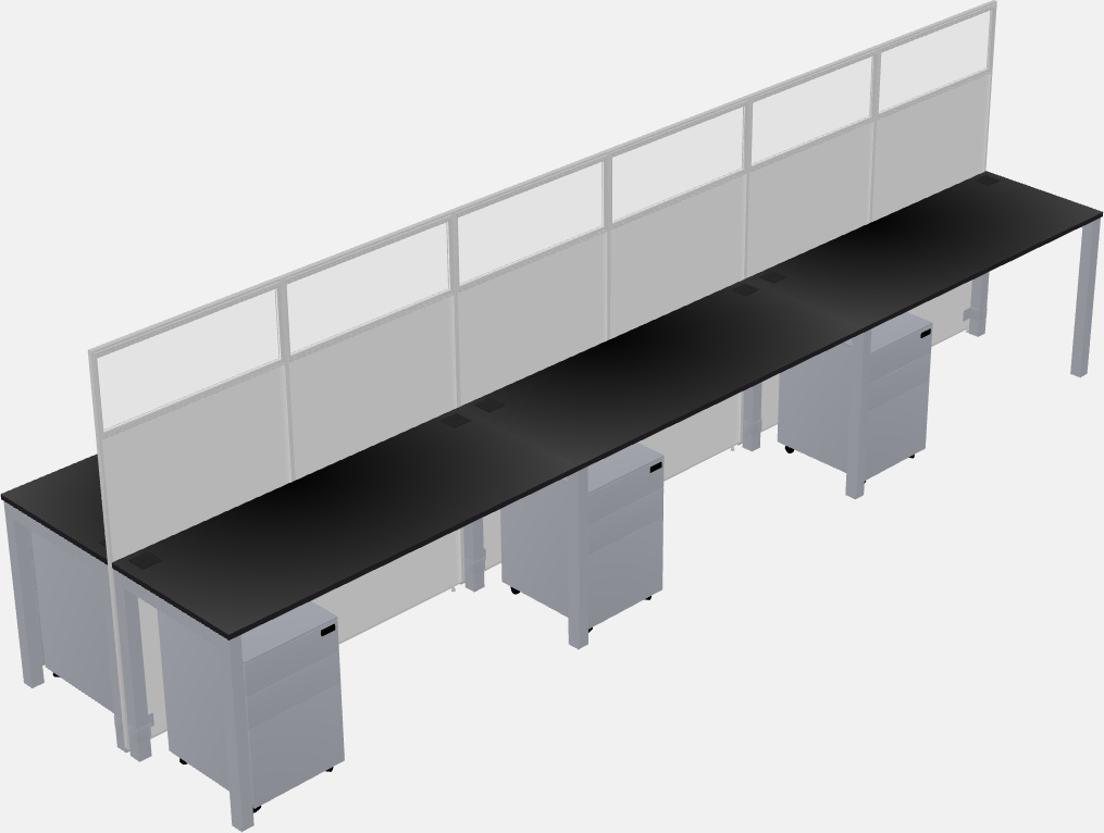 Cubículo rectangular compartido