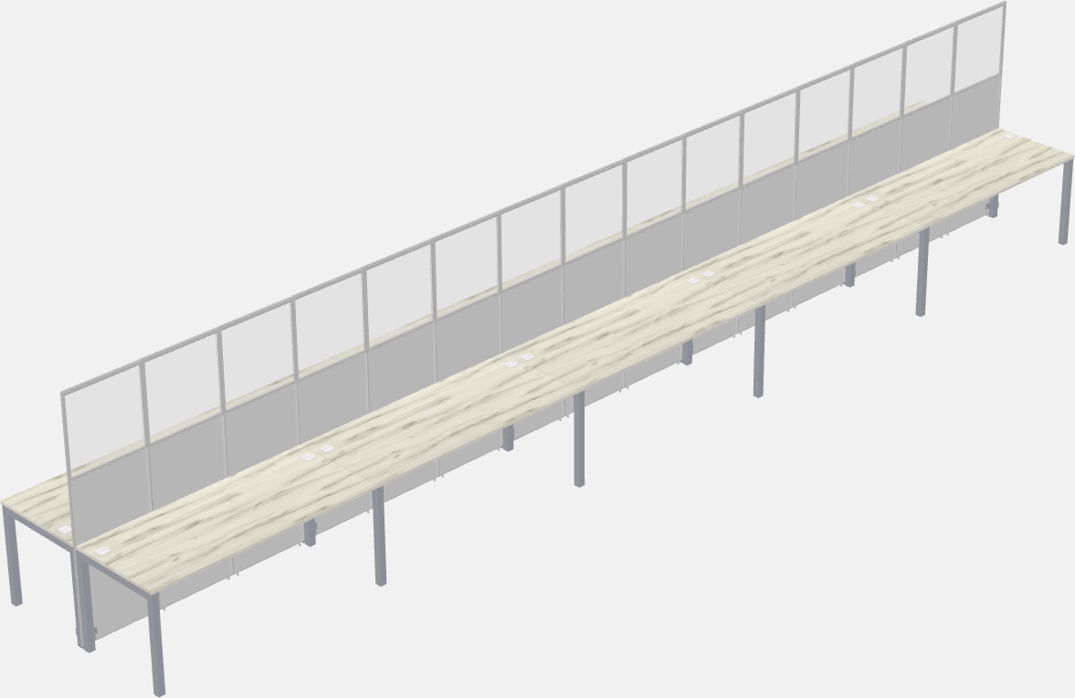 Cubículo rectangular compartido