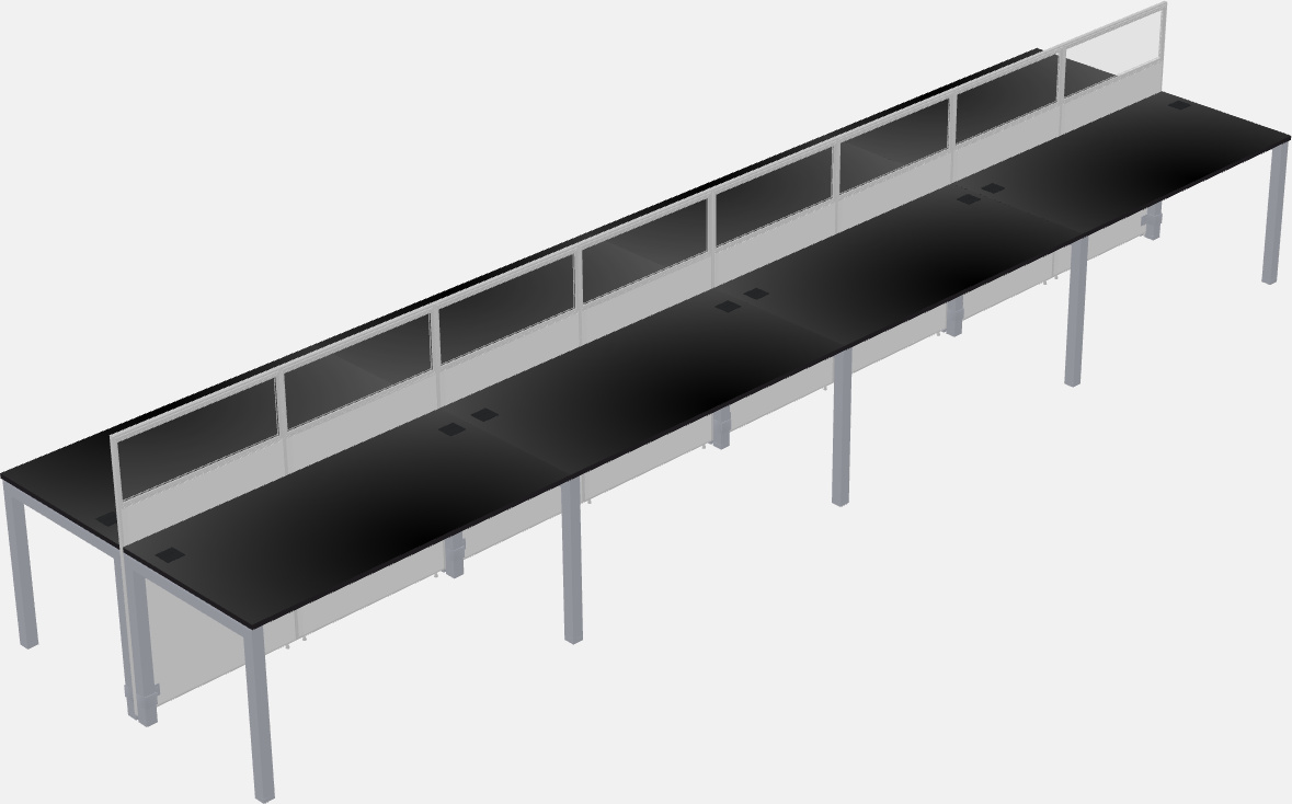 Cubículo rectangular compartido