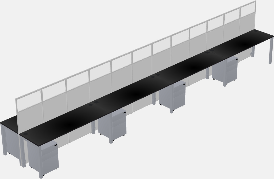 Cubículo rectangular compartido