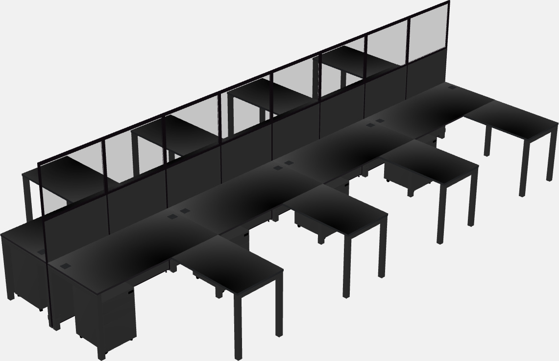 Cubículo compartido en forma de l