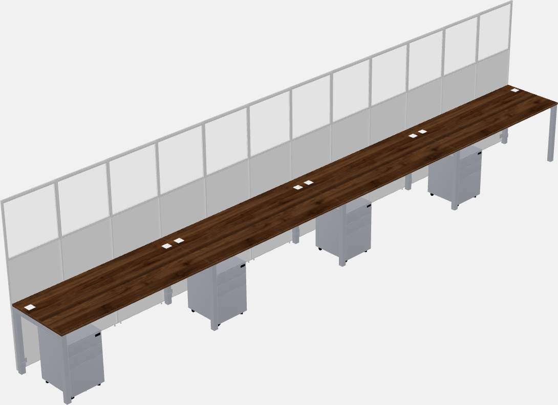 Cubículo rectangular compartido