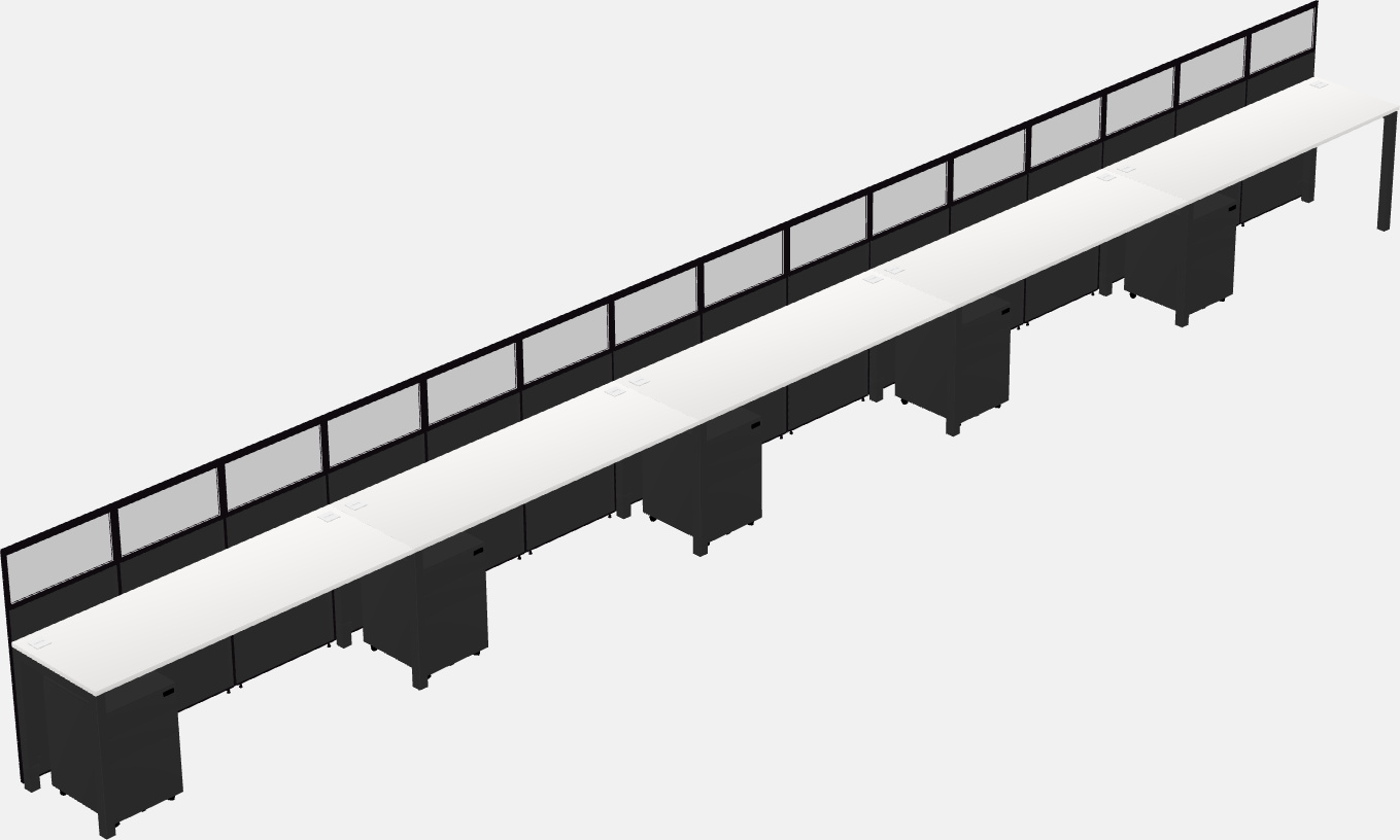 Cubículo rectangular compartido