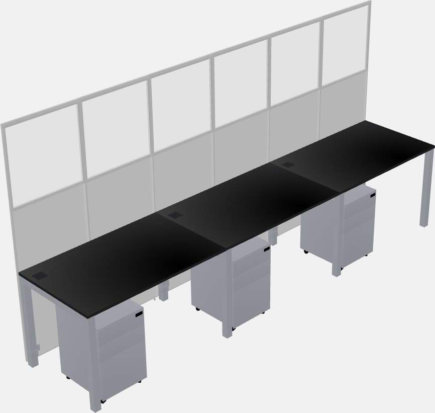 Shared rectangular cubicle