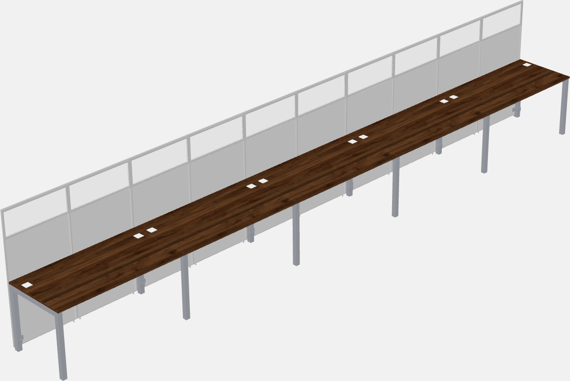 Cubículo rectangular compartido