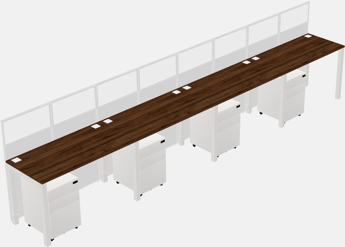 Cubículo rectangular compartido