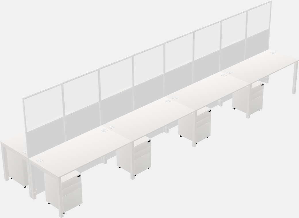 Cubículo rectangular compartido