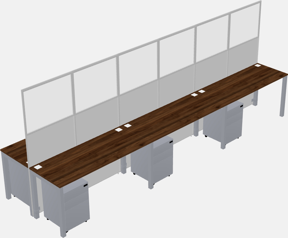 Cubículo rectangular compartido