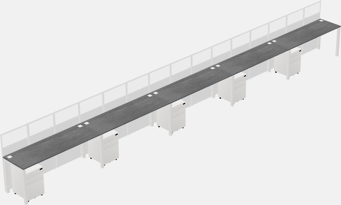 Cubículo rectangular compartido