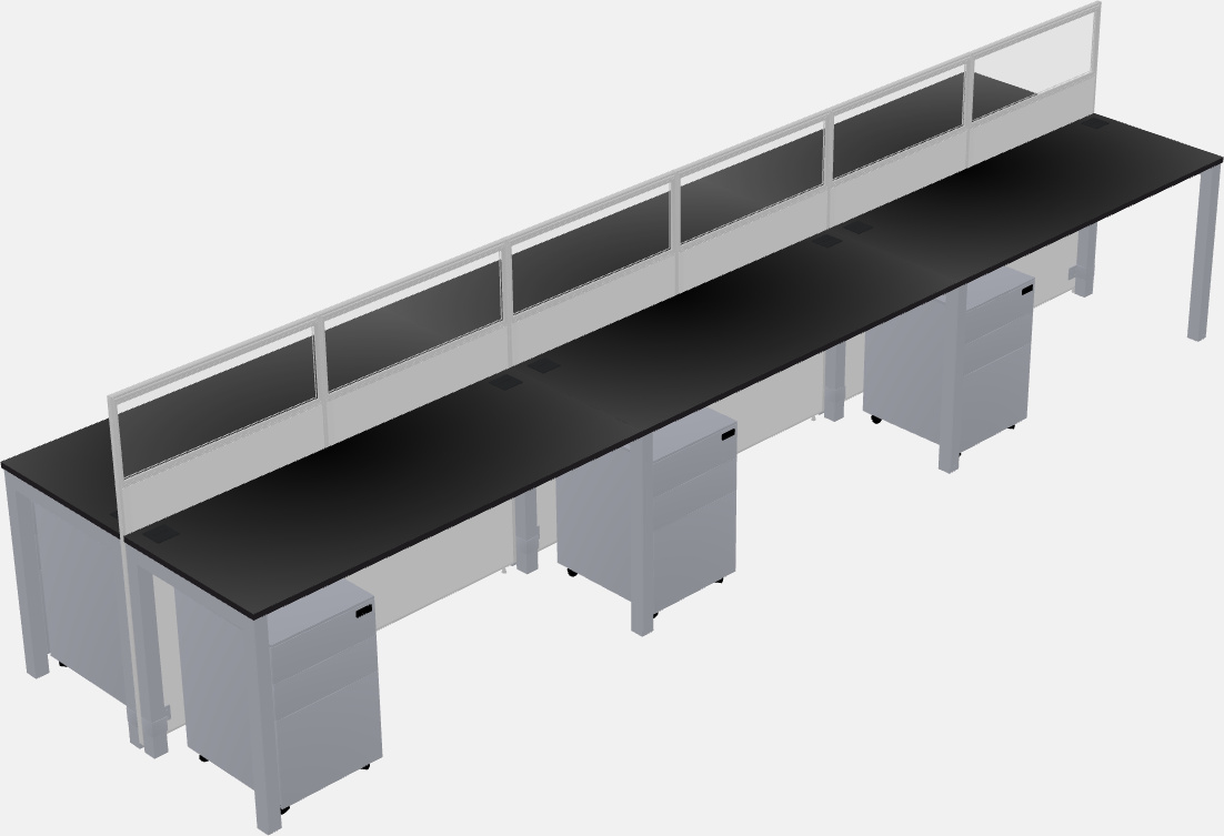 Shared rectangular cubicle