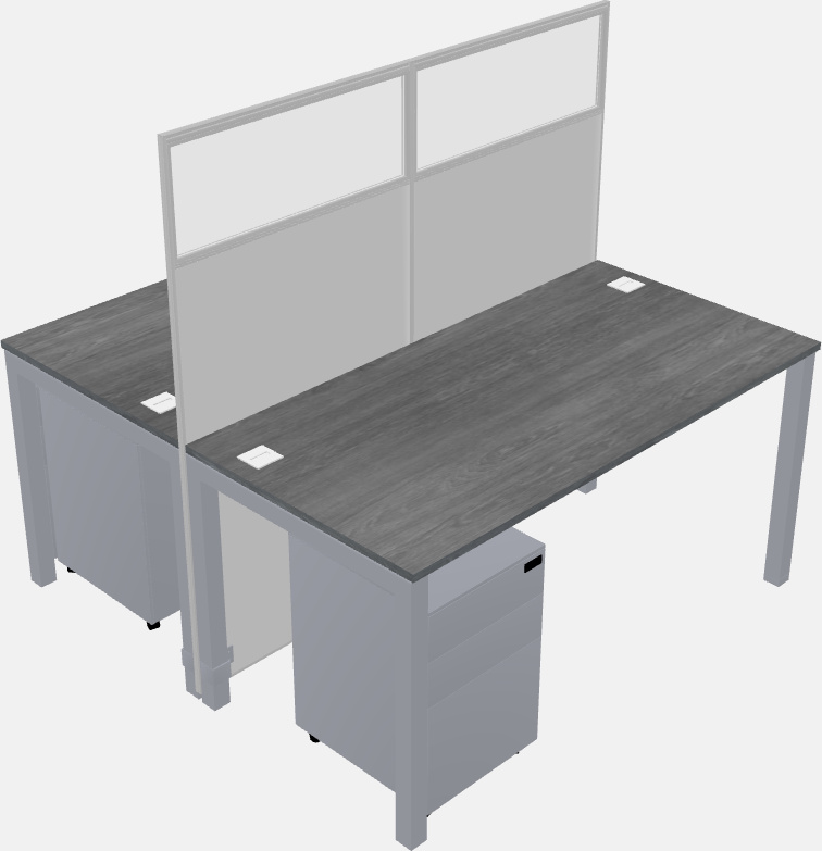 Cubículo rectangular compartido