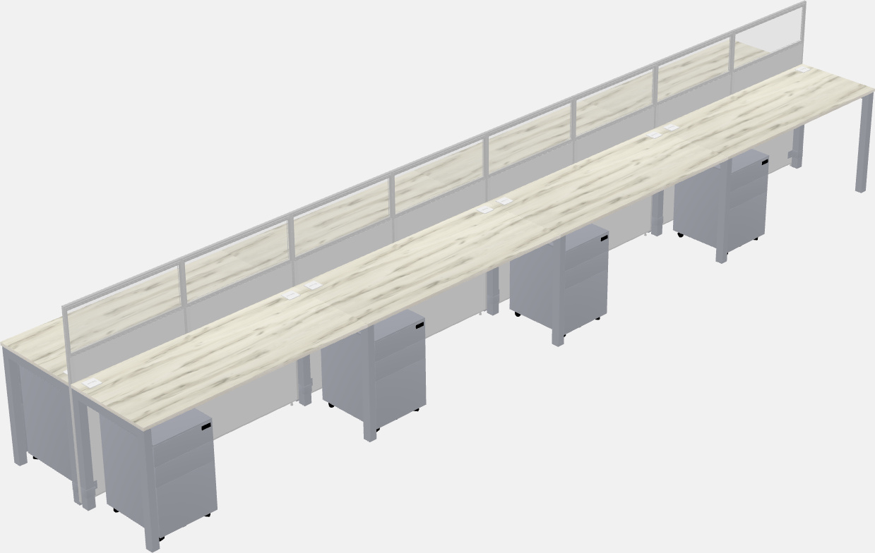 Cubículo rectangular compartido