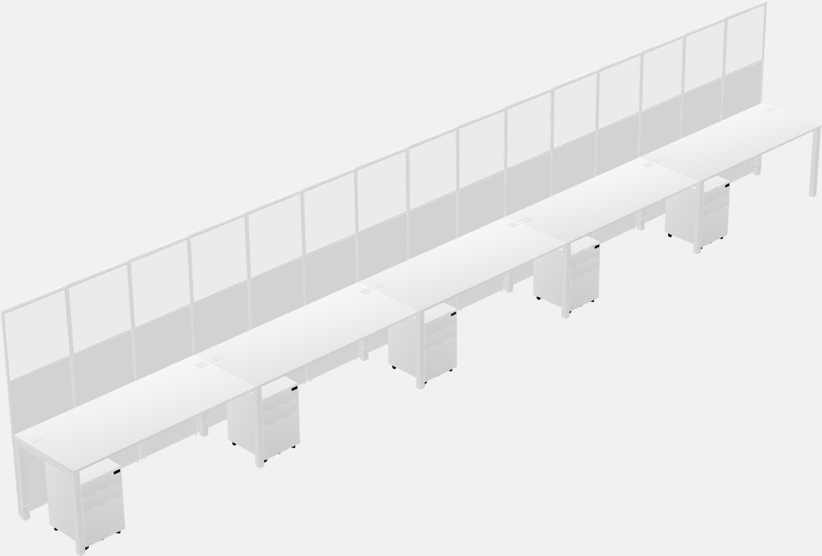 Cubículo rectangular compartido