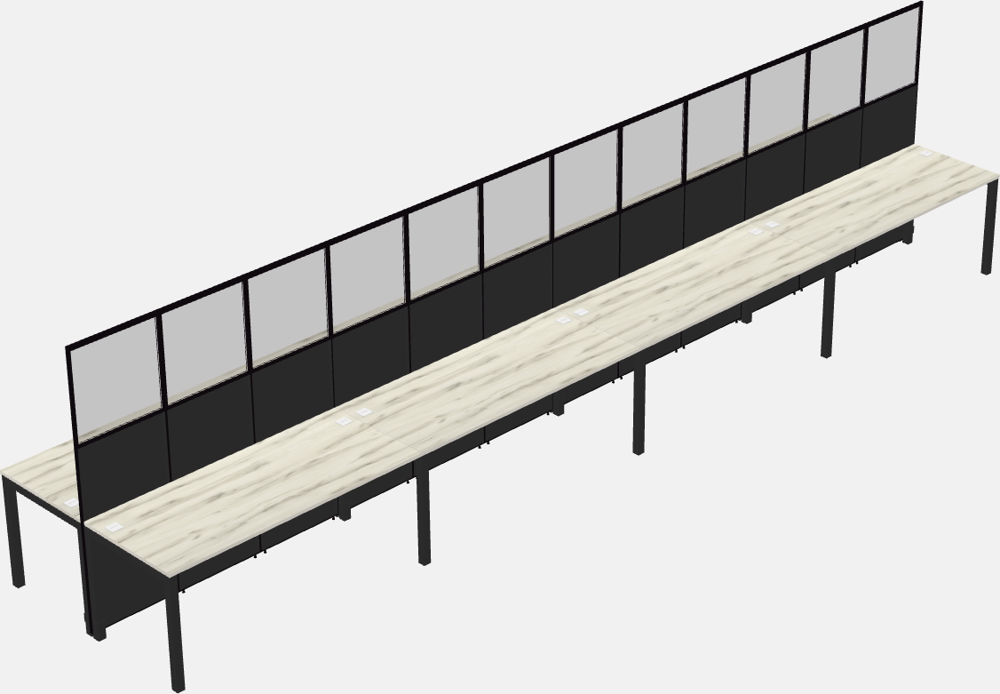 Cubículo rectangular compartido