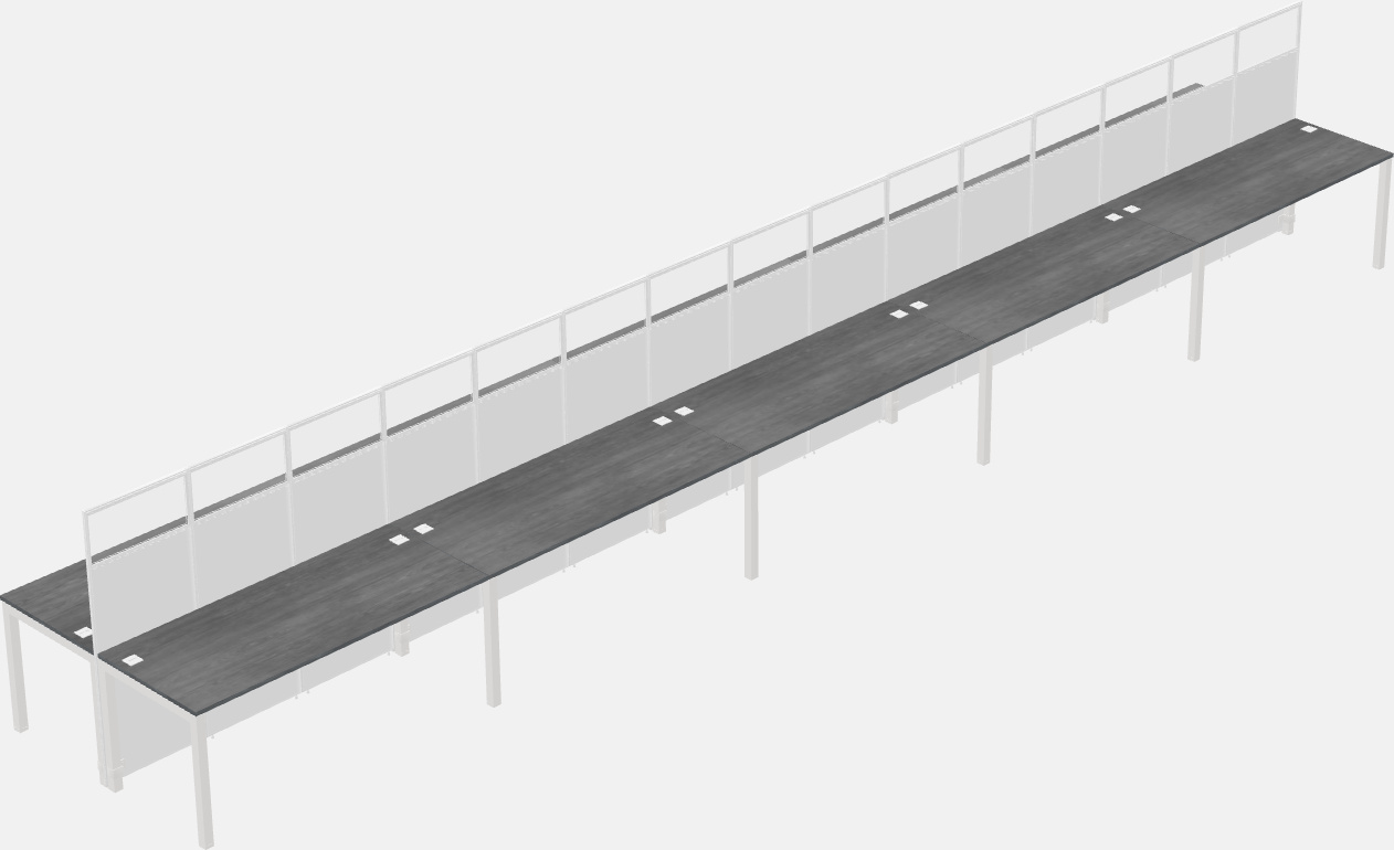 Cubículo rectangular compartido