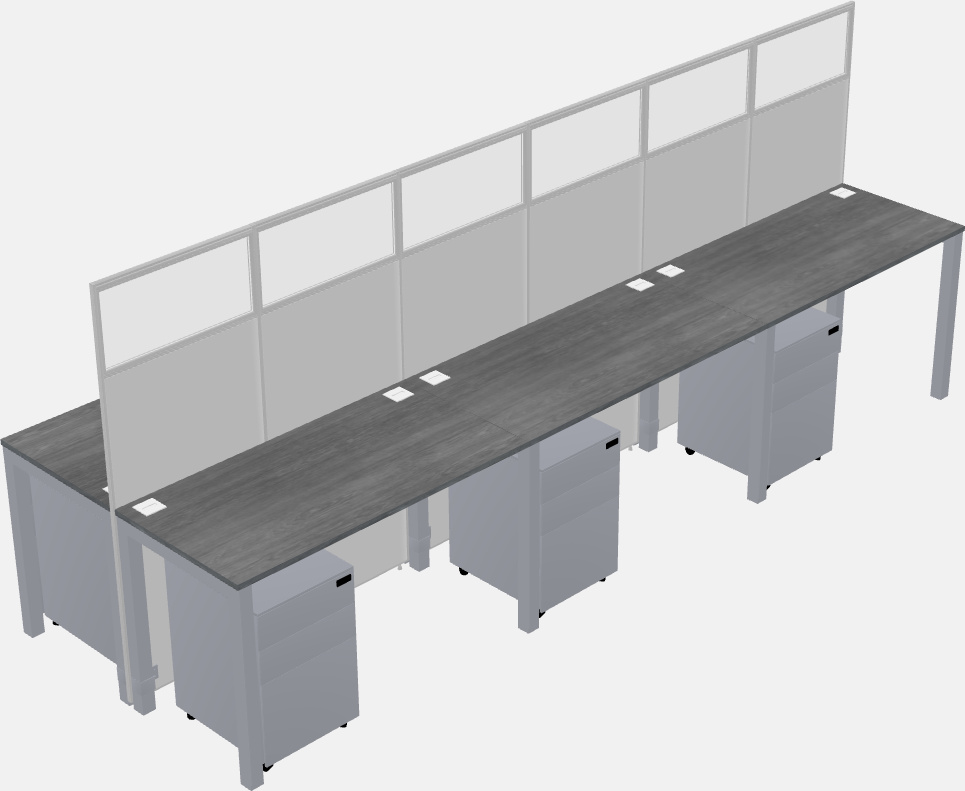 Cubículo rectangular compartido