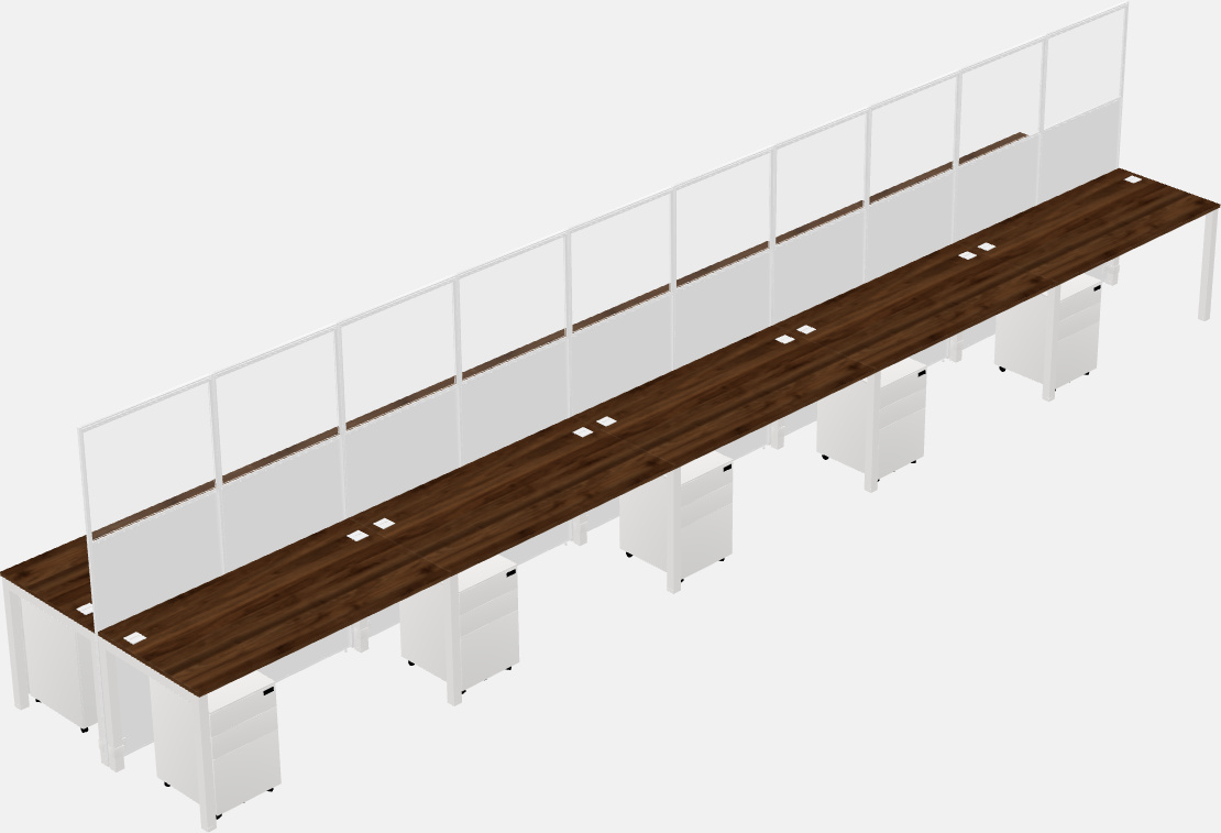 Cubículo rectangular compartido