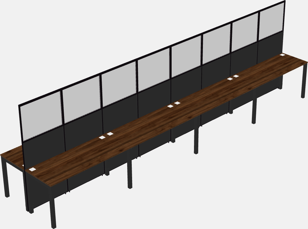 Cubículo rectangular compartido