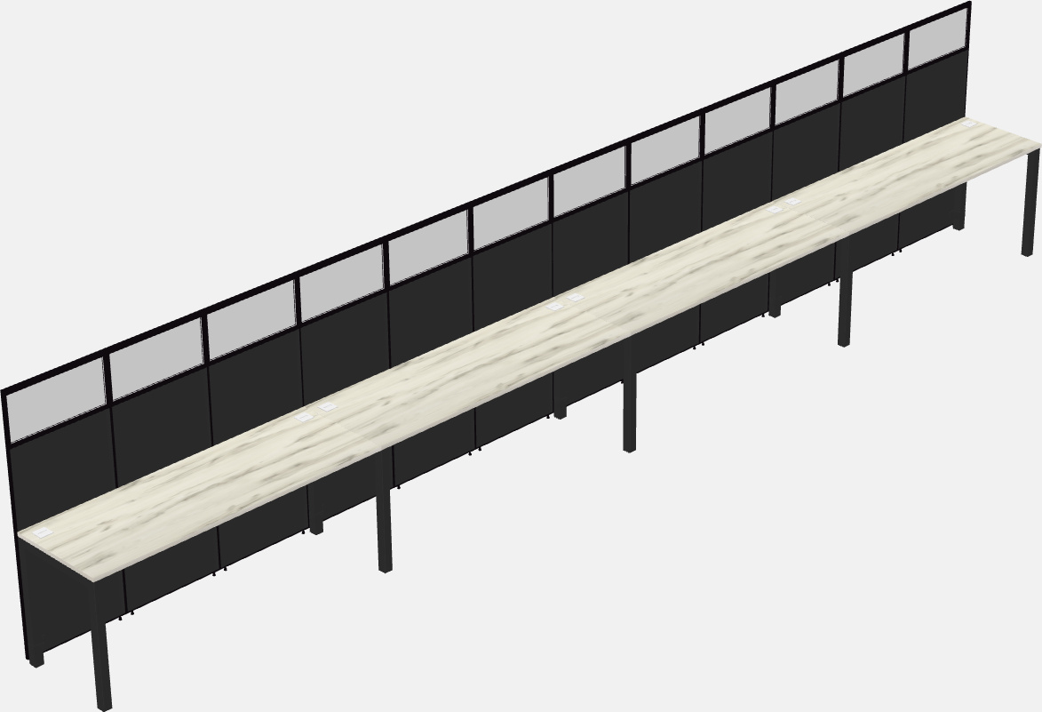 Cubículo rectangular compartido