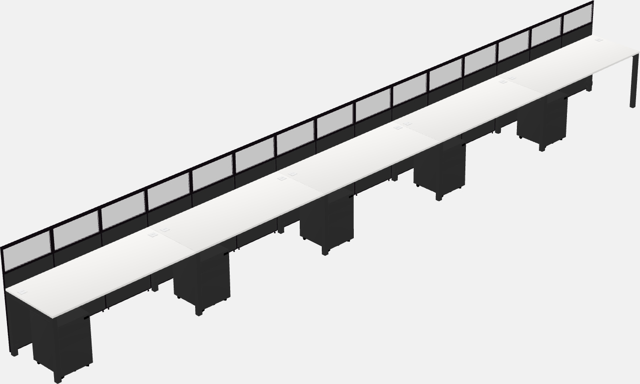 Cubículo rectangular compartido