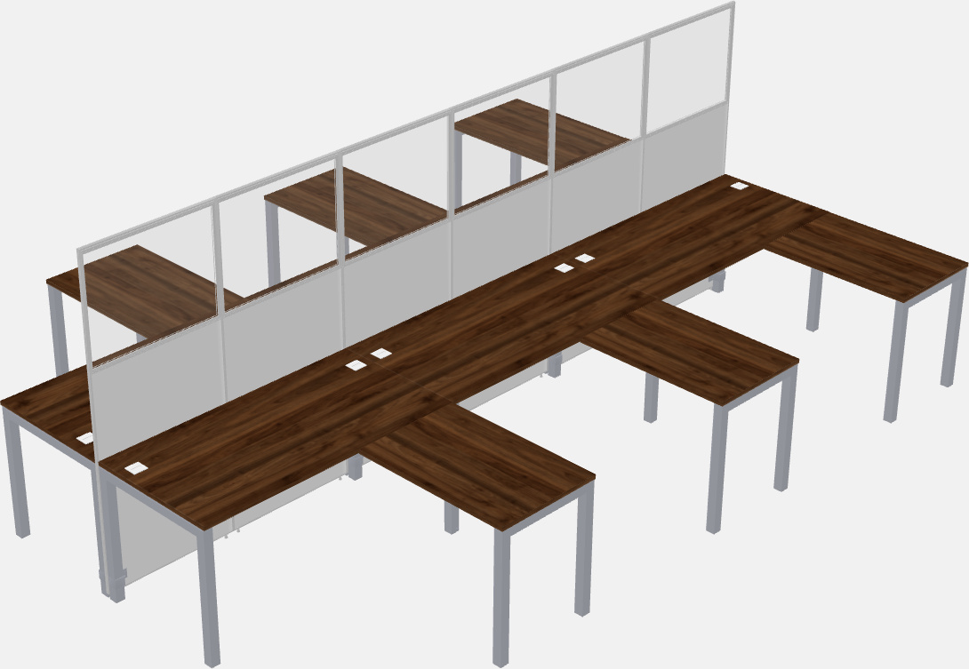 Nakabahaging l-shaped na cubicle