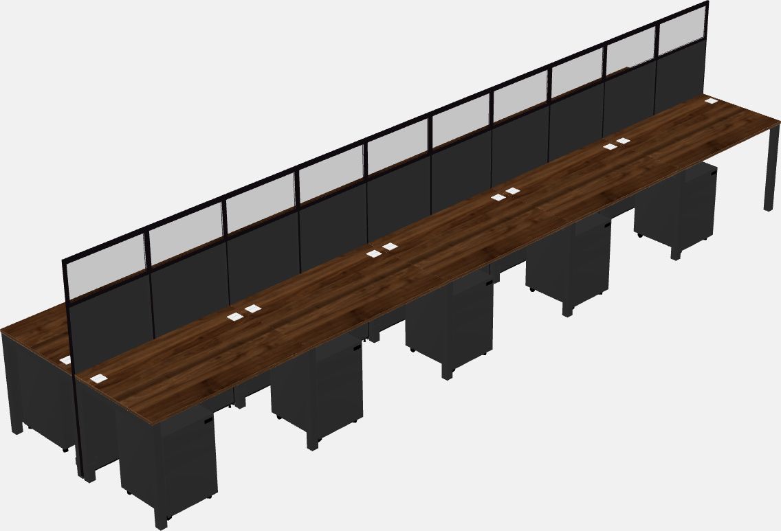 Cubículo rectangular compartido