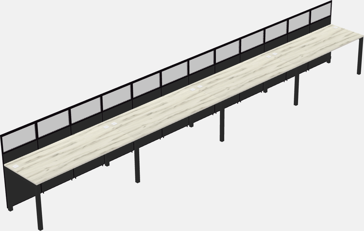 Cubículo rectangular compartido