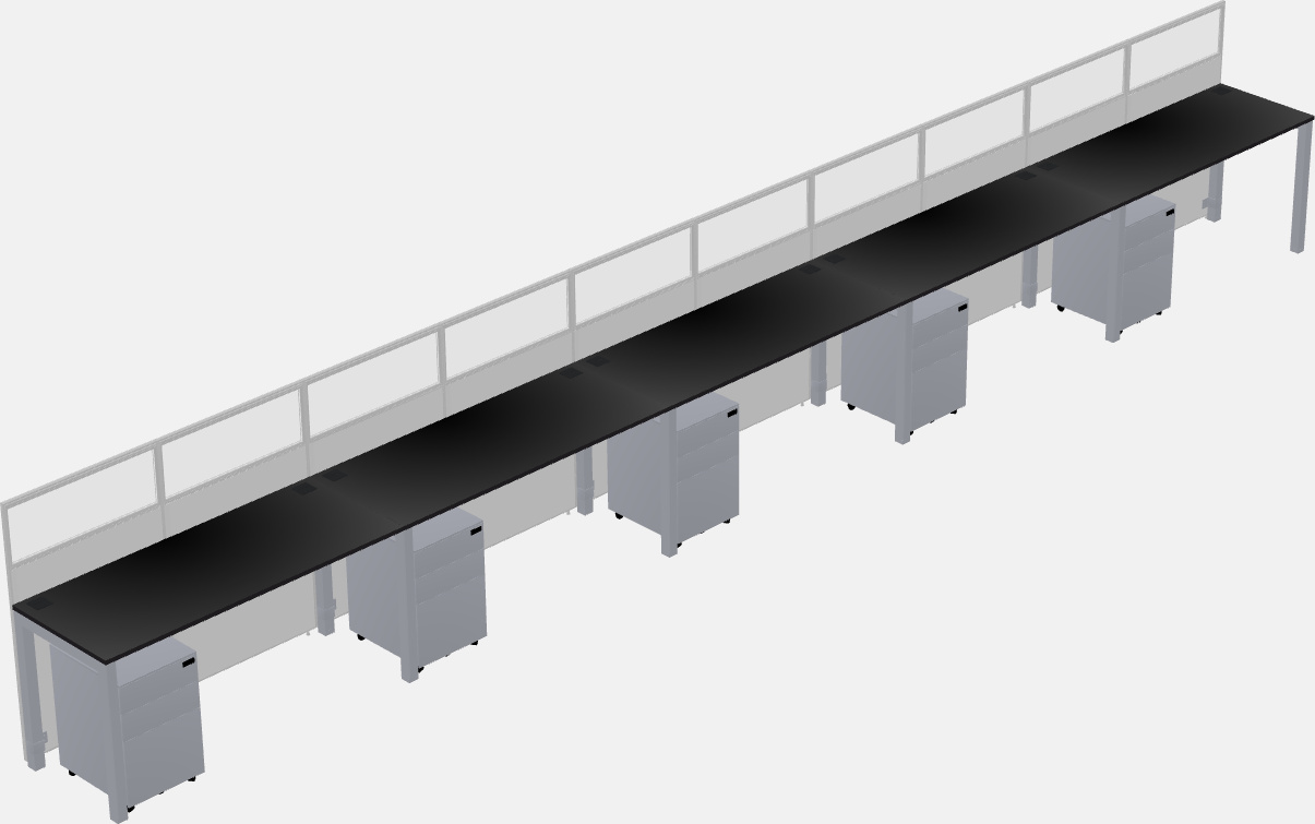 Cubículo rectangular compartido